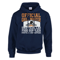 Load image into Gallery viewer, Navy - Official Grill Master Lab hoodie, plain front view on white
