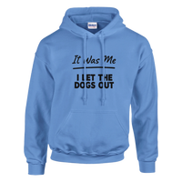 Load image into Gallery viewer, Carolina Blue - It Was Me I Let The Dogs Out hoodie, plain front view on white
