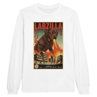 Load image into Gallery viewer, White - Labzilla long sleeve tee, plain front view on white
