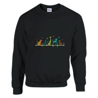 Load image into Gallery viewer, Black - Mid-Century Modern Dogs sweatshirt, plain front view on white
