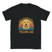 Load image into Gallery viewer, Black - Life Is Better With a Yellow Lab tee, plain front view on white
