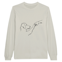 Load image into Gallery viewer, Ash - Dog Fist Bump long sleeve tee, plain front view on white
