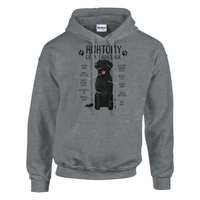 Load image into Gallery viewer, Sport Grey - Anatomy of a Black Lab hoodie, plain front view on white
