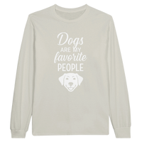 Load image into Gallery viewer, Ash - Dogs Are My Favorite People long sleeve tee, plain front view on white
