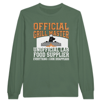 Load image into Gallery viewer, Military Green - Official Grill Master Lab long sleeve tee, plain front view on white
