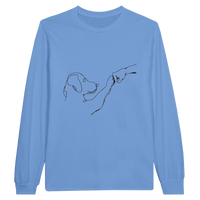 Load image into Gallery viewer, Carolina Blue - Dog Fist Bump long sleeve tee, plain front view on white
