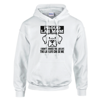 Load image into Gallery viewer, White - Proud Lab Mom hoodie, plain front view on white
