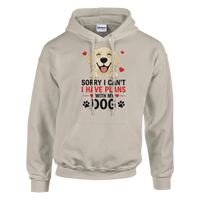 Load image into Gallery viewer, Sand - Sorry I Can't I Have Plans With My Dog hoodie, plain front view on white
