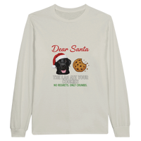 Load image into Gallery viewer, Ash - Dear Santa Lab long sleeve tee, plain front view on white
