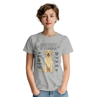 Load image into Gallery viewer, Ash - Anatomy of a Yellow Labrador tee, worn by a woman, plain light background
