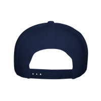 Load image into Gallery viewer, Navy - Never Drink Alone trucker hat, back view showing the mesh and snapback
