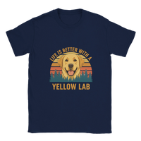 Load image into Gallery viewer, Navy - Life Is Better With a Yellow Lab tee, plain front view on white
