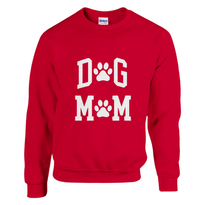 Red - Dog Mom sweatshirt, plain front view on white