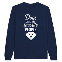 Load image into Gallery viewer, Navy - Dogs Are My Favorite People long sleeve tee, plain front view on white

