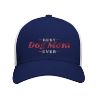 Load image into Gallery viewer, Navy/White - Best Dog Mom Ever trucker hat, front view on white
