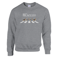 Load image into Gallery viewer, Graphite Heather - The Beagles sweatshirt, plain front view on white
