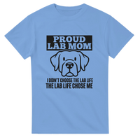 Load image into Gallery viewer, Carolina Blue - Proud Lab Mom tee, plain front view on white
