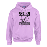 Load image into Gallery viewer, Light Pink - Proud Lab Mom hoodie, plain front view on white
