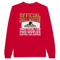 Load image into Gallery viewer, Red - Official Grill Master Lab long sleeve tee, plain front view on white
