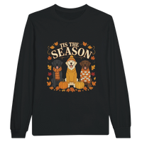 Load image into Gallery viewer, Black - Tis the Season Fall Labs long sleeve tee, plain front view on white
