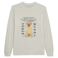 Load image into Gallery viewer, Ash - Anatomy of a Yellow Lab long sleeve tee, plain front view on white
