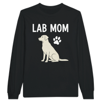 Load image into Gallery viewer, Black - Lab Mom long sleeve tee, plain front view on white
