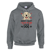 Load image into Gallery viewer, Sport Grey - Sorry I Can't I Have Plans With My Dog hoodie, plain front view on white

