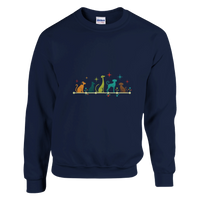 Load image into Gallery viewer, Navy - Mid-Century Modern Dogs sweatshirt, plain front view on white
