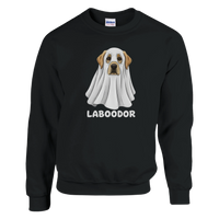 Load image into Gallery viewer, Black - Laboodor Halloween sweatshirt, plain front view on white
