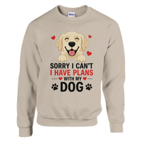 Load image into Gallery viewer, Sand - Sorry I Can't I Have Plans With My Dog sweatshirt, plain front view on white
