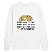 Load image into Gallery viewer, White - Classic Labrador Retriever long sleeve tee, plain front view on white
