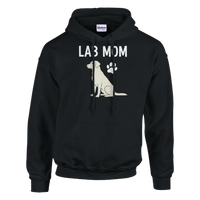 Load image into Gallery viewer, Black - Lab Mom hoodie, plain front view on white
