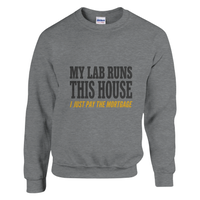 Load image into Gallery viewer, Sport Grey - My Lab Runs This House sweatshirt, plain front view on white
