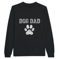 Load image into Gallery viewer, Black - Dog Dad long sleeve tee, plain front view on white
