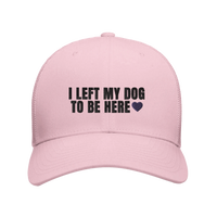 Load image into Gallery viewer, Pink - I Left My Dog To Be Here trucker hat, front view on white
