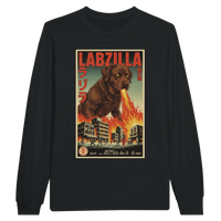 Load image into Gallery viewer, Black - Labzilla long sleeve tee, plain front view on white
