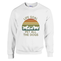 Load image into Gallery viewer, White - Life Goal Pet All The Dogs sweatshirt, plain front view on white
