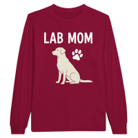 Load image into Gallery viewer, Cardinal Red - Lab Mom long sleeve tee, plain front view on white
