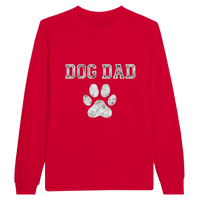 Load image into Gallery viewer, Red - Dog Dad long sleeve tee, plain front view on white
