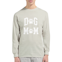 Load image into Gallery viewer, Ash - Dog Mom long sleeve tee, worn by a man, plain light background

