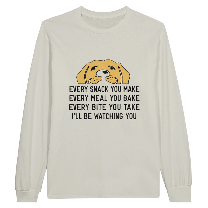 Ash - Classic Labrador Retriever long sleeve tee, plain front view on white