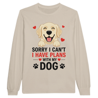 Load image into Gallery viewer, Sand - Sorry I Can't I Have Plans With My Dog long sleeve tee, plain front view on white
