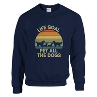 Load image into Gallery viewer, Navy - Life Goal Pet All The Dogs sweatshirt, plain front view on white
