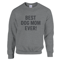 Load image into Gallery viewer, Sport Grey - Best Dog Mom Ever sweatshirt, plain front view on white
