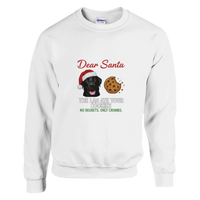 Load image into Gallery viewer, White - Dear Santa Lab sweatshirt, plain front view on white
