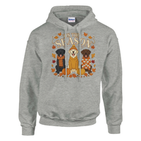 Load image into Gallery viewer, Ash - Tis the Season Fall Labs hoodie, plain front view on white
