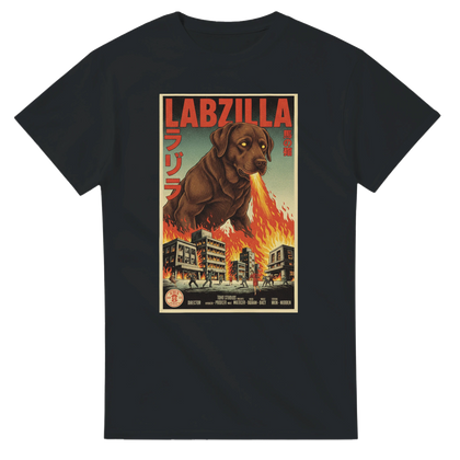 Black - Labzilla tee, plain front view on white