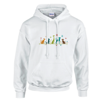 Load image into Gallery viewer, White - Mid-Century Modern Dogs hoodie, plain front view on white
