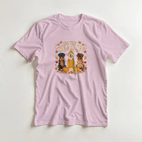 Load image into Gallery viewer, Light Pink - Tis the Season fall Labs tee, laid flat on a white surface
