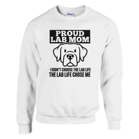 Load image into Gallery viewer, White - Proud Lab Mom sweatshirt, plain front view on white
